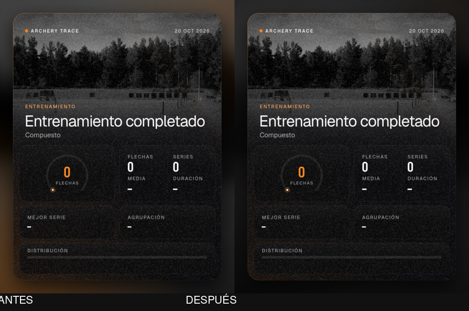 Tarjeta Cristal con fondo viejo y nuevo, lado a lado