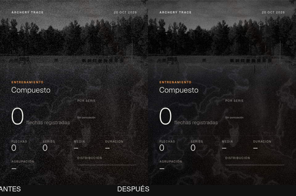 Tarjeta Obsidiana antes y después, lado a lado